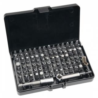 Sada bitov s držiakmi, ploché, krížové, torx, imbus atď., 100 ks - NEO tools 06-104