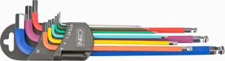 Sada metrických zástrčných kľúčov IMBUS 1,5-10mm 9ks gulička color NEO tools