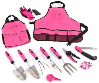 Sada záhradného náradia GARDEN PINK, 12 dielov - SIXTOL