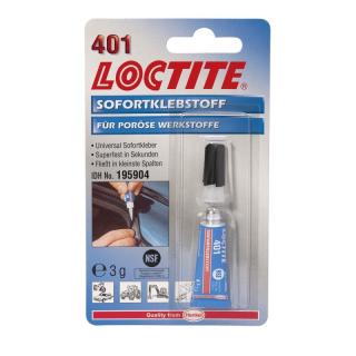 Sekundové lepidlo, extra silné, na opravu karosérie, 3 g - Loctite 401