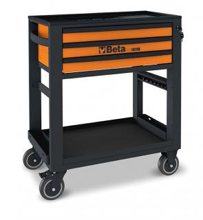Servisný vozík s 3 zásuvkami, oranžovo-antracitový - Beta Tools