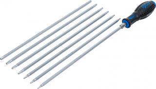 Skrutkovače TORX a TORX Plus T10-T40, predĺžené, vymeniteľné stopky, sada 8 dielov - BGS 2325