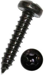Skrutky do plechu s polguľatou hlavou krížové, DIN 7981 C, čierne, rôzne rozmery, 100 ks Veľkosť: 3,5x19 mm