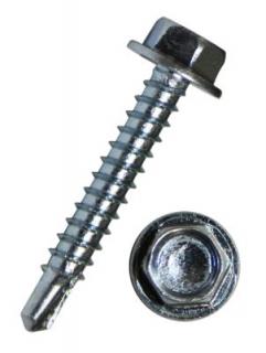 Skrutky samorezné do plechu, 4,2 x 16 mm, šesťhran SW7, balenie 100 ks, Zn