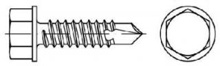 Skrutky samovývrtné TEX DIN 7504K, 6hranné, rozmer 4,2x38, balenie 15 kusov