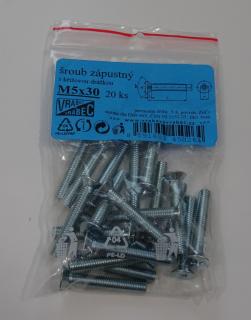 Skrutky zápustné, krížové DIN 965, pozinkované, rôzne rozmery Veľkosť: M6x20 mm