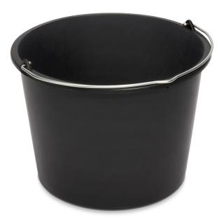 Vedro plastové, objem 12 litrov, s kovovou rukoväťou, čierne