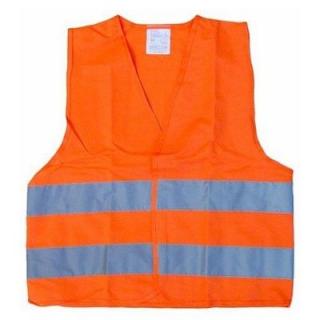 Výstražná reflexná vesta - oranžová, detská, na suchý zips, veľkosť S - COMPASS