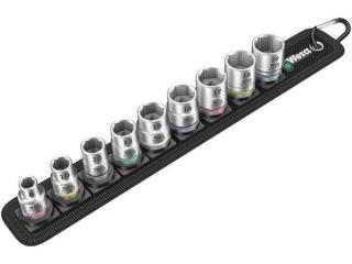 Wera 003973 Sada remeňov B 4. Nástrčné hlavice Zyklop 3/8" (9 ks)