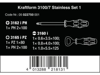 Wera 022750 Skrutkovače Kraftform 3100 i/7 Set 1, nerezová oceľ (sada 6 ks)