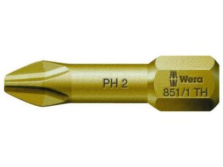 Wera 056610 Bit PH 2 - 851/1 TH. Skrutkovací bit 1/4 Hex, 25 mm pre skrutky s krížovou hlavou