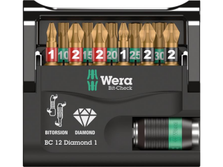Wera 057421 Bit-Check 12 Diamond 1 s držiakom 889/4/1 K (sada 12 kusov)