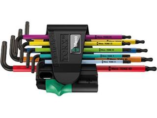 Wera 073599 Sada nástrčných kľúčov 967 SPKL/9 TORX BO Multicolour, Blacklaser, 9d.