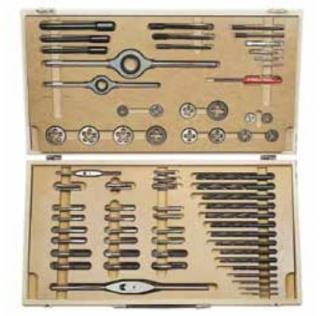 Závitníky a závitové očká, jemné stúpanie, M4x0,5 - M14x1,5, súprava 62 ks - Bučovice Tools