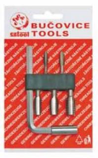 Závitové bity M3 - M8 HSS sa zástrčným kľúčom 1/4 ", sada 6 ks - Bučovice Tools