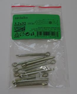 Závlačky DIN 94 Zn, pozinkované, rôzne rozmery Veľkosť: 3,2x32 mm