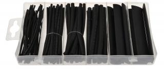 Zmršťovacie hadičky - bužírky, čierne, dĺžka 100 mm, rôzne rozmery, sada 100 kusov ()