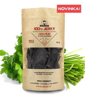 100% JERKY HOVÄDZÍ S KORIANDROM
