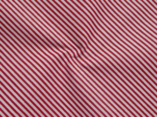 Bavlna biela  tenký červený pásik