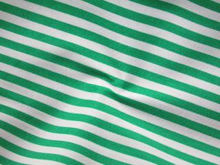 Bavlna biela  zelený pásik
