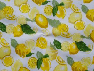 Bavlna biela  žltý citrón