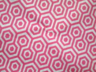 Bavlna bielo-ružová  geometrický vzor