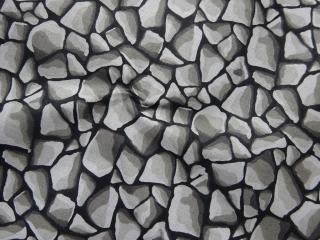 Bavlna čierna  sivé kamene