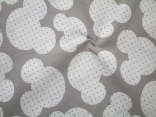Bavlna sivá  Mickey s bodkami