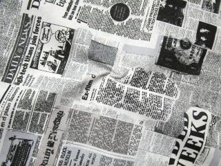 Bavlna smotanová  čierne noviny