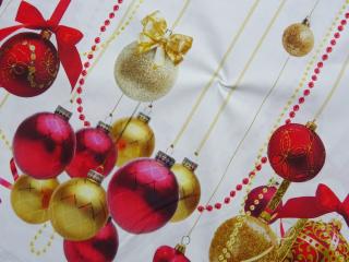 Bavlna smotanová  vianočný motív  - bordúra obojstranná