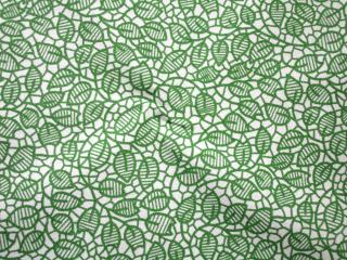 Bavlna smotanová  zelené listy