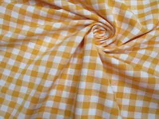 Bavlna tkaná kocka  bielo-oranžová  - obojstranná