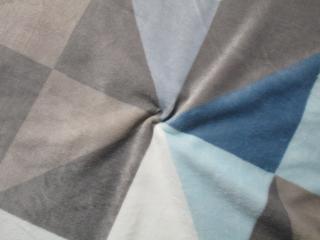 Fleece modro-sivý  geometrický vzor