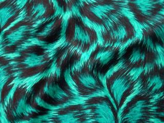 Hodváb zelený  čierny leopard