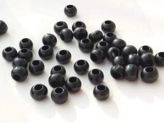 Korálik drevený  čierny  - 8 mm