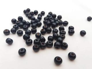 Korálik drevený  čierny  - 8 mm