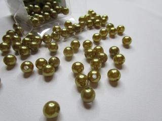 Korálik plastový  zlatý  - 8 mm