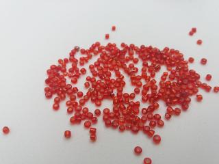 Korálik sklenený  červený  - 2 mm - balík
