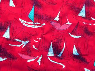 Košelovina červená  plachetnice