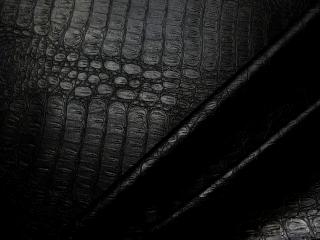 Koženka odevná čierna  vzorovaná