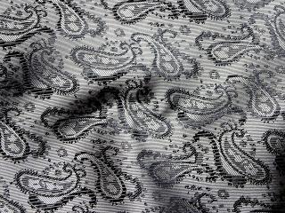 Podšívka sivá  čierny kašmírový vzor  - talianska kolekcia