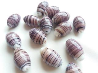Porcelánový korálik  staroružovo - fialový