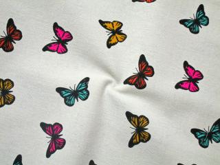 Poťahovka prírodná  farebné motýle