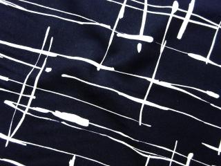 Šatovka bavlnená tmavomodrá  biele čiary