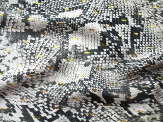 Šatovka béžovo - sivá  hadí vzor, zlatý obdĺžnik