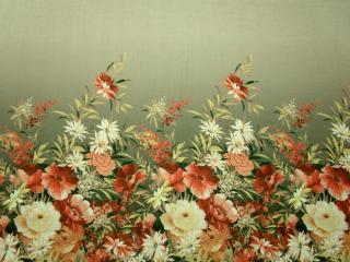 Šatovka béžovo-zlatá  kvety  - bordúra jednostranná