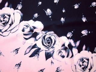 Šatovka Ela ružovo-tmavomodrá  kvety  - bordúra obojstranná - zbytok