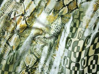 Šatovka s hodvábom žlto-zelenkavá  hadí vzor