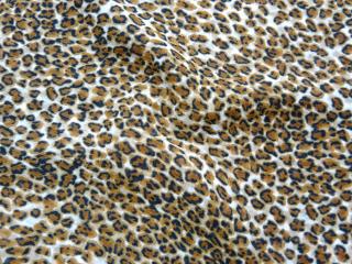 Šifón krémový  hnedo-čierny leopardí vzor