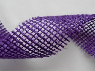 Stuha jutová  fialová  - 4,5 cm